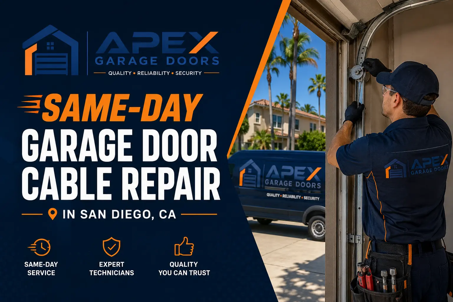 Same-Day Garage Door Cable Repair in San Diego, CA