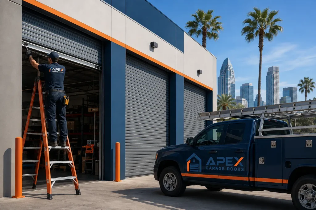 Apex Garage Doors Need Commercial Garage Door Repair In San Diego? Apex Garage Doors Offers Fast Repairs For Warehouses, Shops, And Businesses With Minimal Downtime.