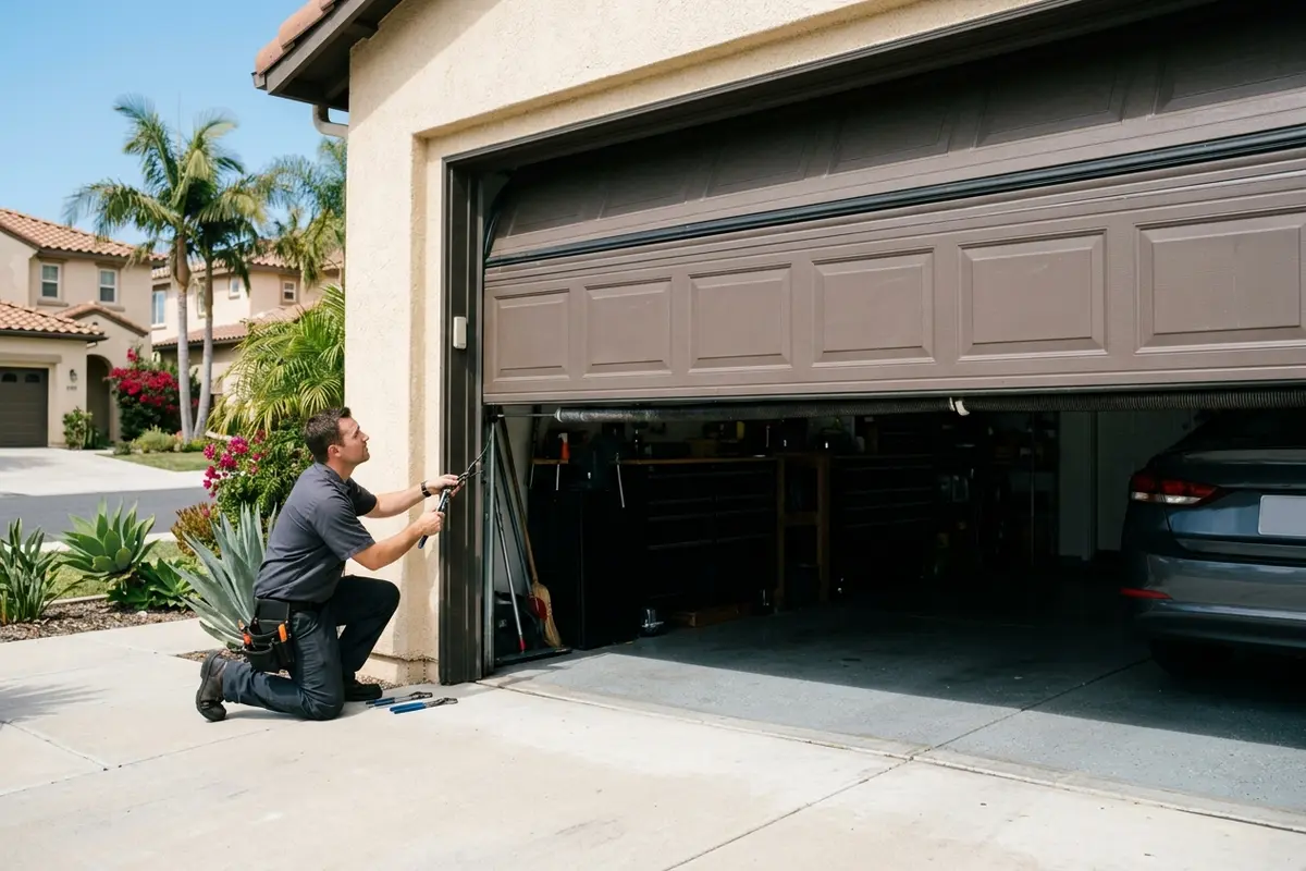 garage door stuck halfway